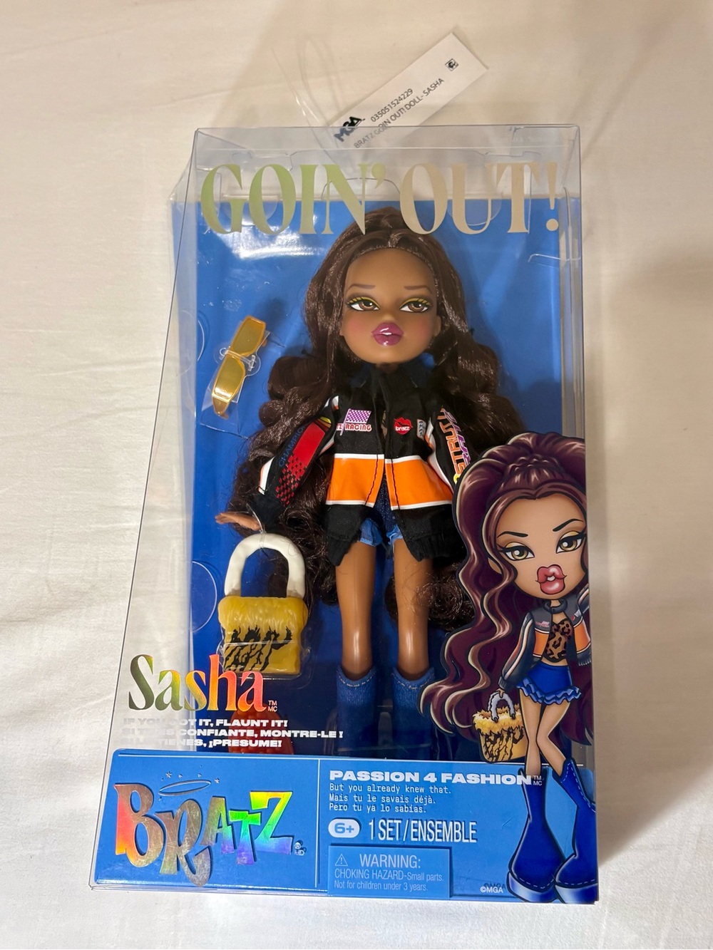 Sasha Fashion Doll - Black Hair with Orange & Blue Outfit